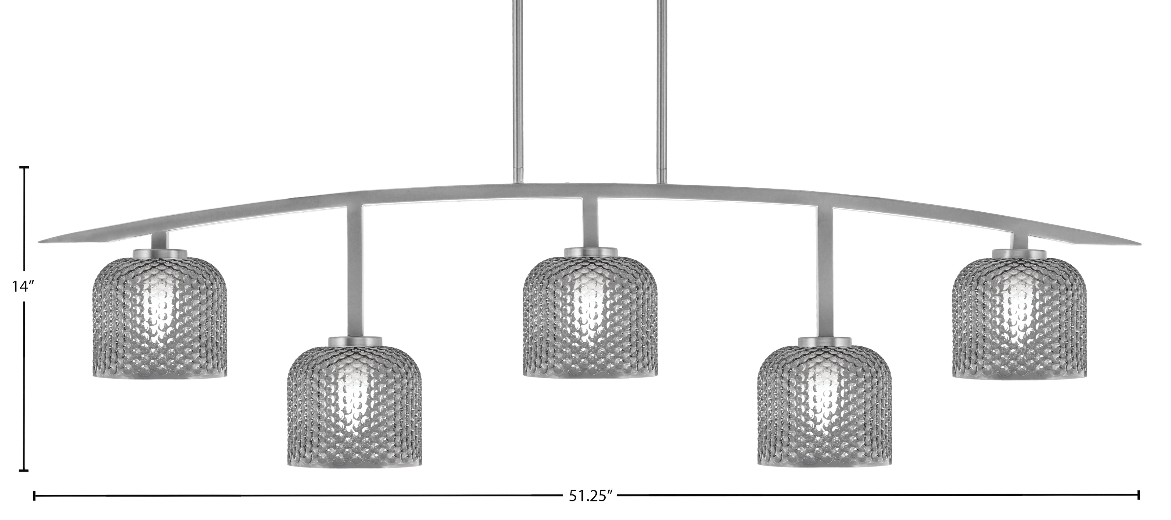 Kurve Five Light Bar in Graphite with 6" Smoke Textured Shade