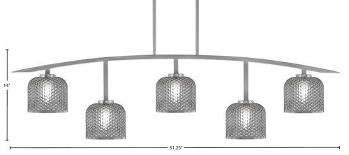 Kurve Five Light Bar in Graphite with 6" Smoke Textured Shade
