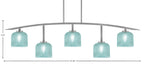 Kurve Five Light Bar in Graphite with Turquoise Textured Shade