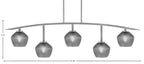 Kurve Five Light Bar in Graphite with Smoke Textured Shade