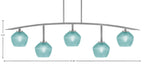 Kurve Five Light Bar in Graphite with Turquoise Textured Shade