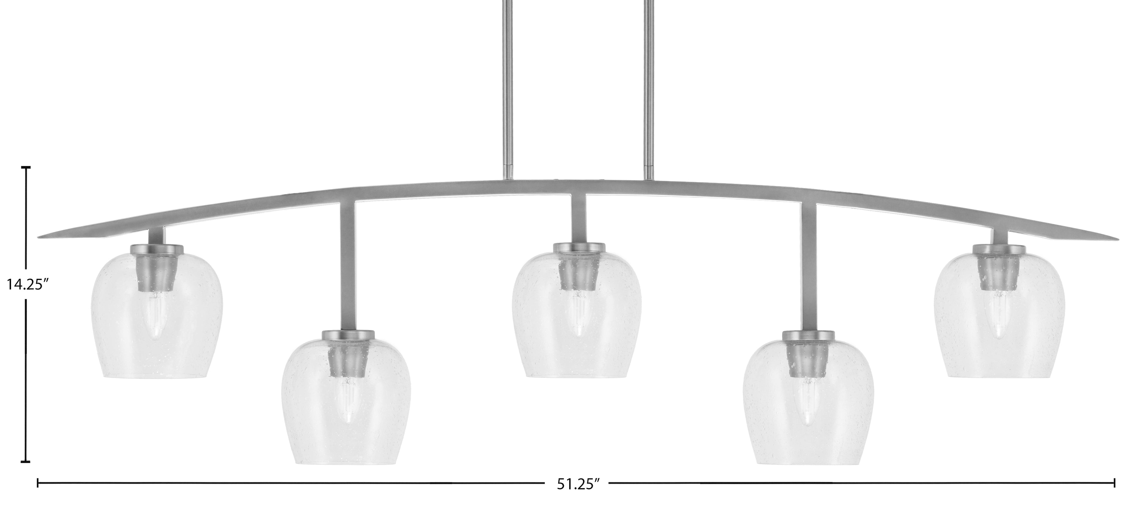 Kurve Five Light Bar in Graphite with Clear Bubble Shade