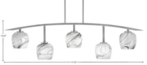Kurve Five Light Bar in Graphite with 6" Onyx Swirl Shade