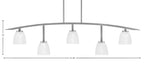 Kurve Five Light Bar in Graphite with Clear Ribbed Shade