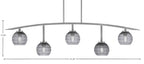 Kurve Five Light Bar in Graphite with Smoke Ribbed Shade