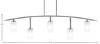 Kurve Five Light Bar in Graphite with Square White Marble Glass Shade