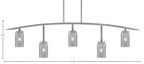 Kurve Five Light Bar in Graphite with Square Smoke Bubble Glass Shade