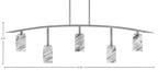 Kurve Five Light Bar in Graphite with Square Onyx Swirl Glass Shade