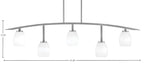 Kurve Five Light Bar in Graphite with White Linen Shade
