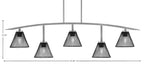 Kurve Five Light Bar in Graphite with Matte Black Cone Mesh Metal Shades Shade