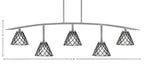 Kurve Five Light Bar in Graphite with Diamond Ice Art Glass Shade