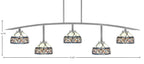 Kurve Five Light Bar in Graphite with Royal Merlot Art Glass Shade