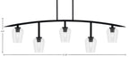 Kurve Five Light Bar in Matte Black with 5" Clear Bubble Shade