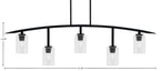Kurve Five Light Bar in Matte Black with 4" Clear Bubble Shade