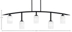 Kurve Five Light Bar in Matte Black with 4" White Marble Shade