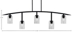 Kurve Five Light Bar in Matte Black with 4" Smoke Bubble Shade