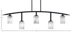 Kurve Five Light Bar in Matte Black with 4" Onyx Swirl Shade