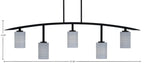 Kurve Five Light Bar in Matte Black with 4" Gray Matrix Shade