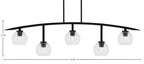 Kurve Five Light Bar in Matte Black with 5.75" Clear Bubble Shade