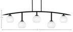 Kurve Five Light Bar in Matte Black with 5.75" White Marble Shade