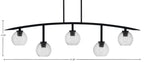 Kurve Five Light Bar in Matte Black with 5.75" Smoke Bubble Shade