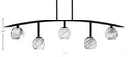 Kurve Five Light Bar in Matte Black with 5.75" Onyx Swirl Shade