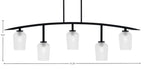 Kurve Five Light Bar in Matte Black with 5" Clear Textured Shade
