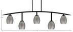 Kurve Five Light Bar in Matte Black with 5" Graphite Oval Metal Shade Shade