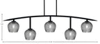 Kurve Five Light Bar in Matte Black with 6" Smoke Textured Shade