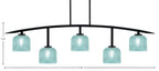 Kurve Five Light Bar in Matte Black with 6" Turquoise Textured Shade