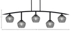 Kurve Five Light Bar in Matte Black with 6" Smoke Textured Shade