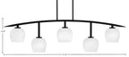 Kurve Five Light Bar in Matte Black with 6" White Marble Shade