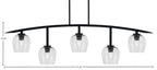 Kurve Five Light Bar in Matte Black with 6" Smoke Bubble Shade
