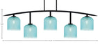 Kurve Five Light Bar in Matte Black with 7" Turquoise Textured Shade