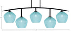 Kurve Five Light Bar in Matte Black with 9" Turquoise Textured Shade