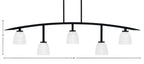 Kurve Five Light Bar in Matte Black with 5" Clear Ribbed Shade