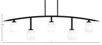 Kurve Five Light Bar in Matte Black with 5" White Linen Shade