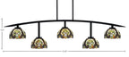 Kurve Five Light Bar in Matte Black with 7" Ivory Cypress Art Glass Shade