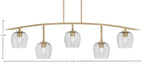 Kurve Five Light Bar in New Age Brass with Smoke Bubble Shade
