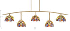 Kurve Five Light Bar in New Age Brass with Lynx Art Glass Shade