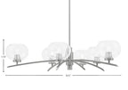 Kurve Six Light Chandelier in Graphite with Clear Bubble Shade