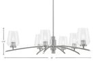 Kurve Six Light Chandelier in Graphite with Clear Bubble Shade
