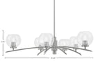 Kurve Six Light Chandelier in Graphite with Clear Bubble Shade