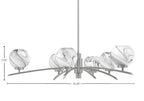 Kurve Six Light Chandelier in Graphite with Onyx Swirl Shade