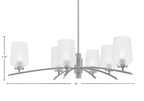 Kurve Six Light Chandelier in Graphite with Clear Textured Shade