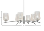 Kurve Six Light Chandelier in Graphite with Silver Textured Shade