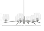 Kurve Six Light Chandelier in Graphite with Clear Bubble Shade