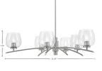 Kurve Six Light Chandelier in Graphite with Smoke Bubble Shade