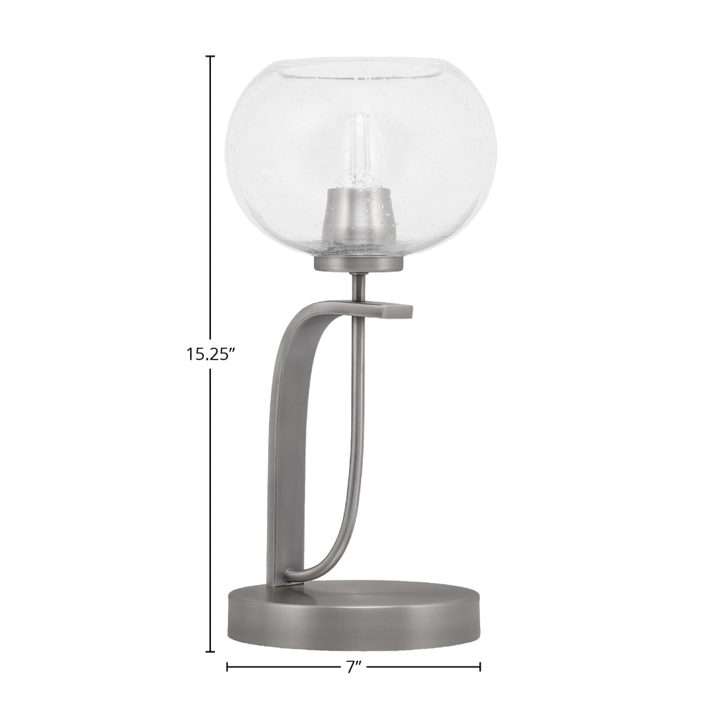 Cavella One Light Table Lamp in Graphite with 7" Clear Bubble Shade