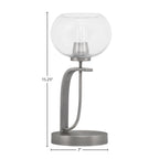 Cavella One Light Table Lamp in Graphite with 7" Clear Bubble Shade
